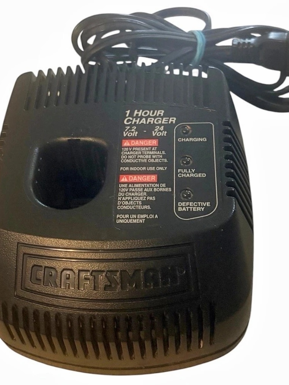 Craftsman 1 Hour Fast Battery Charger 7.2V-24V Black
